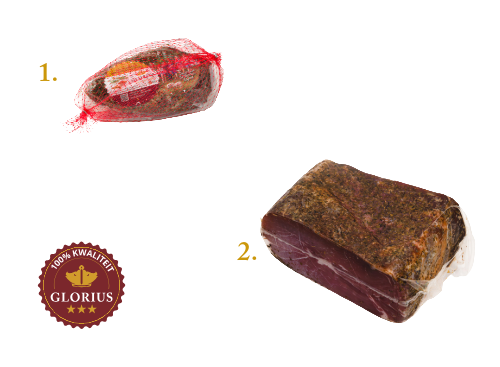 Glorius premium gedroogde en gekruide vleeswaren